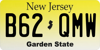 NJ license plate B62QMW