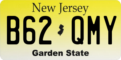 NJ license plate B62QMY