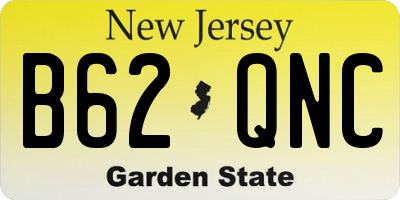 NJ license plate B62QNC