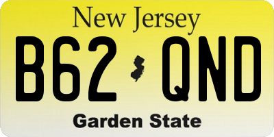NJ license plate B62QND