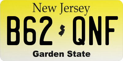 NJ license plate B62QNF