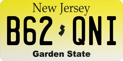 NJ license plate B62QNI