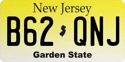 NJ license plate B62QNJ