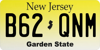 NJ license plate B62QNM