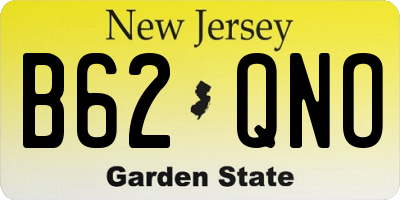 NJ license plate B62QNO