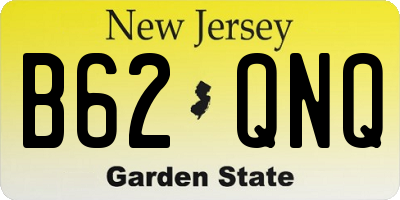 NJ license plate B62QNQ