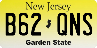 NJ license plate B62QNS