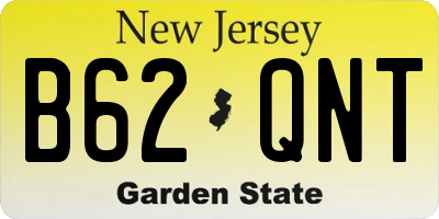 NJ license plate B62QNT
