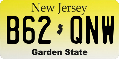 NJ license plate B62QNW