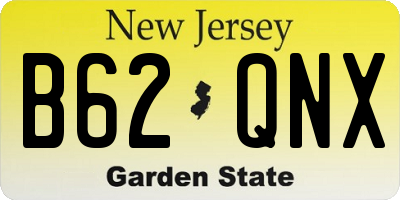 NJ license plate B62QNX