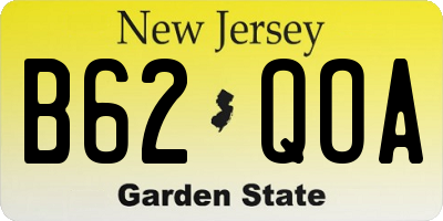 NJ license plate B62QOA