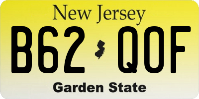 NJ license plate B62QOF