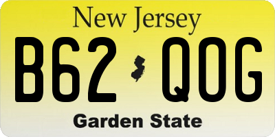 NJ license plate B62QOG