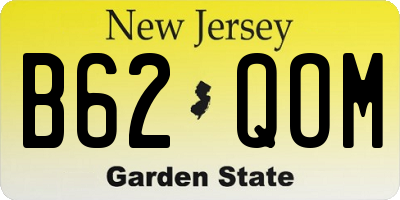 NJ license plate B62QOM