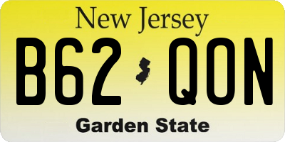 NJ license plate B62QON