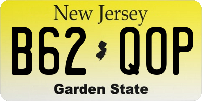 NJ license plate B62QOP