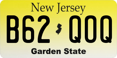 NJ license plate B62QOQ