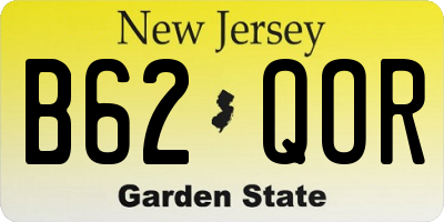 NJ license plate B62QOR