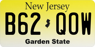 NJ license plate B62QOW