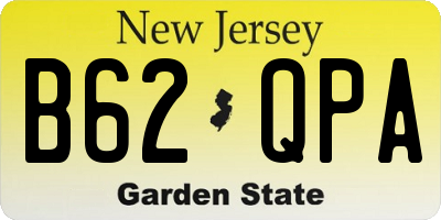 NJ license plate B62QPA