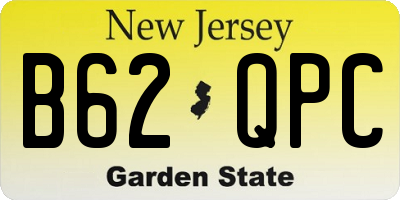 NJ license plate B62QPC