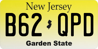 NJ license plate B62QPD