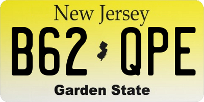 NJ license plate B62QPE