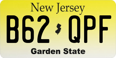 NJ license plate B62QPF