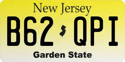 NJ license plate B62QPI