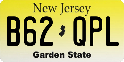 NJ license plate B62QPL