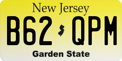 NJ license plate B62QPM