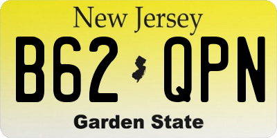 NJ license plate B62QPN