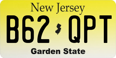 NJ license plate B62QPT