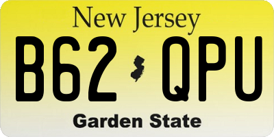 NJ license plate B62QPU