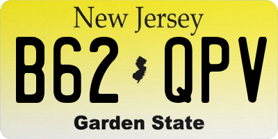 NJ license plate B62QPV
