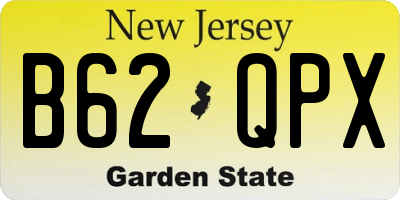 NJ license plate B62QPX