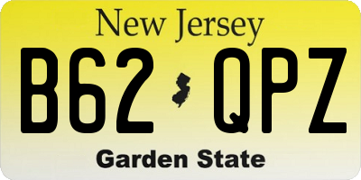 NJ license plate B62QPZ