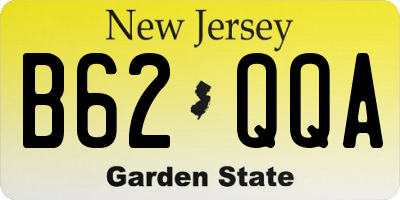 NJ license plate B62QQA