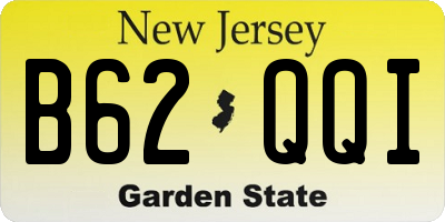 NJ license plate B62QQI