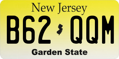 NJ license plate B62QQM