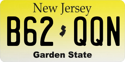 NJ license plate B62QQN