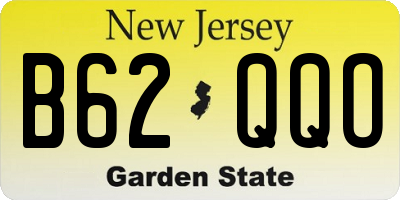 NJ license plate B62QQO