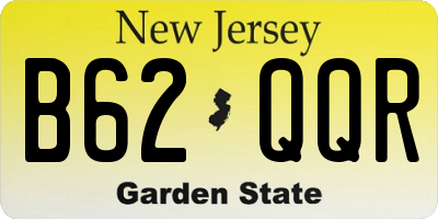 NJ license plate B62QQR