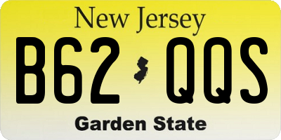 NJ license plate B62QQS