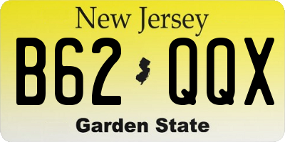 NJ license plate B62QQX
