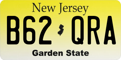 NJ license plate B62QRA