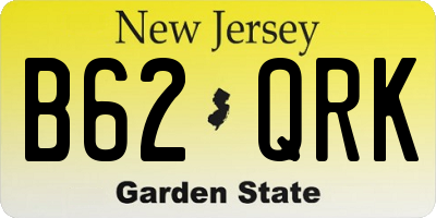 NJ license plate B62QRK