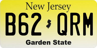 NJ license plate B62QRM