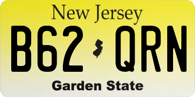 NJ license plate B62QRN