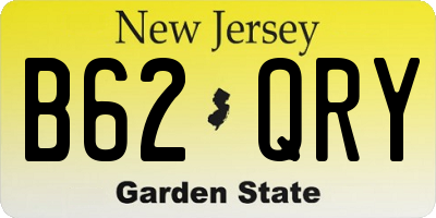 NJ license plate B62QRY